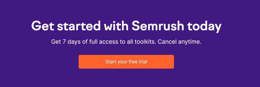 SEMrush Free Trial